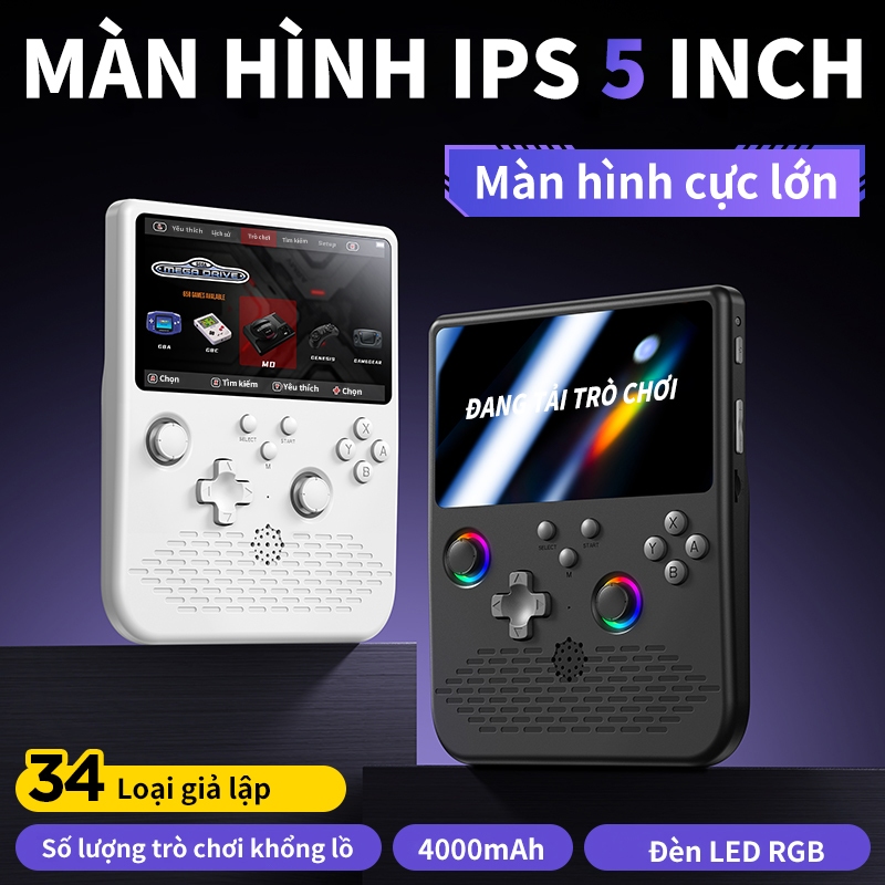 Máy chơi game cầm tay R36S, 64GB bộ nhớ, hệ điều hành Linux, màn hình IPS 3.5 inch, hỏa tốc sẵn hàng