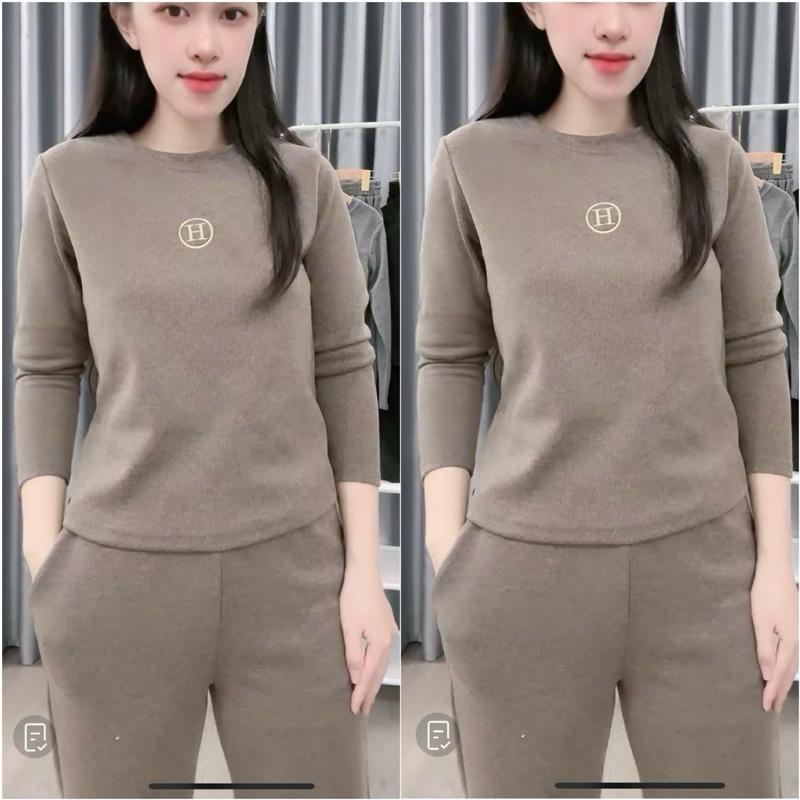 2026. [SÉT CHỮ H- QUẦN BAGGY] Sét chất len lông thỏ- Quần dáng baggy. Đủ size SMLXL 40kg- 70kg