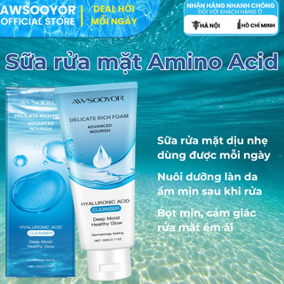 AWSOOYOR Sữa rửa mặt Amino Acid 60g làm sạch da, kiểm soát dầu nhẹ nhàng, giữ ẩm cho da