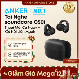 [N]Soundcore C50i by Anker Open-Ear Headphones, Clip-On Earbuds, AI-Enhanced Calls 12mm Drivers for Powerful Bass, D1101