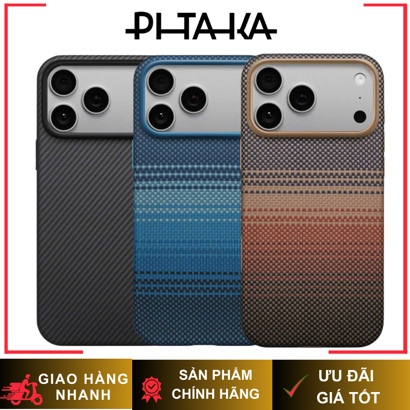 Ốp PITAKA UltraGuard Full Viền Chống Sốc – Siêu Phẩm Từ Sợi Aramid Dệt Chính Hãng cho iP 17/16 Series