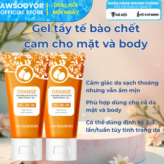 AWSOOYOR tẩy tế bào chết enzyme cam cho mặt và cơ thể 50g làm sạch sâu vừa phải, kiểm soát dầu nhẹ nhàng, dưỡng ẩm nhẹ