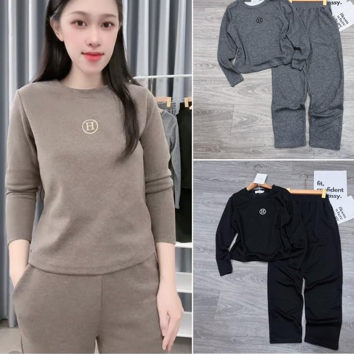 2026. [SÉT CHỮ H- QUẦN BAGGY] Sét chất len lông thỏ- Quần dáng baggy. Đủ size SMLXL 40kg- 70kg