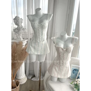 SET HOA CORSET DÂY VAI BẢN CHÂN VÁY A HOTTREND CHUẨN FORM TÔN DÁNG (ẢNH THẬT)