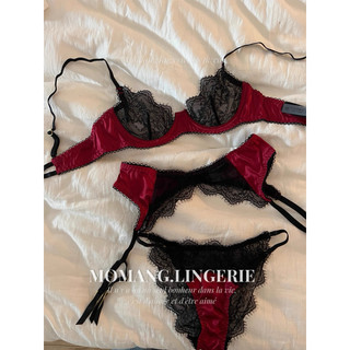 DL027 Bộ đồ lót phối ren nữ có gọng không mút gợi cảm lingerie kèm đai, Bralette Set theo phong cách gợi cảm quyến rũ