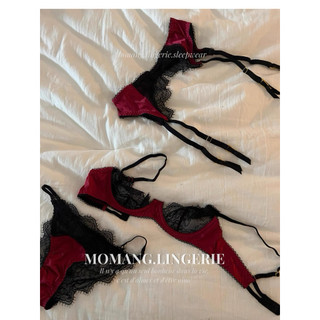DL027 Bộ đồ lót phối ren nữ có gọng không mút gợi cảm lingerie kèm đai, Bralette Set theo phong cách gợi cảm quyến rũ