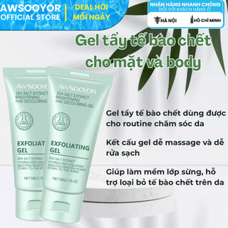 AWSOOYOR tẩy tế bào chết cho mặt và cơ thể thảo mộc 50g tẩy da chết êm, kiểm soát dầu nhẹ nhàng, da vẫn ẩm mịn