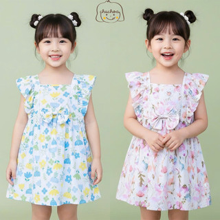 Váy Lanh bé gái, Đầm Lanh bé gái cánh tiên dáng BabyDoll ChuChoaKids [VBC33]