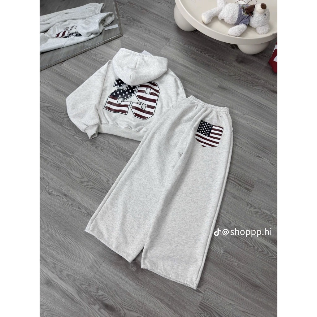 Sét Nỉ cờ số 29 Nỉ tàu cotton mềm mịn dày dặn From rộng mặc đi chơi ,đi làm cực ấm áp