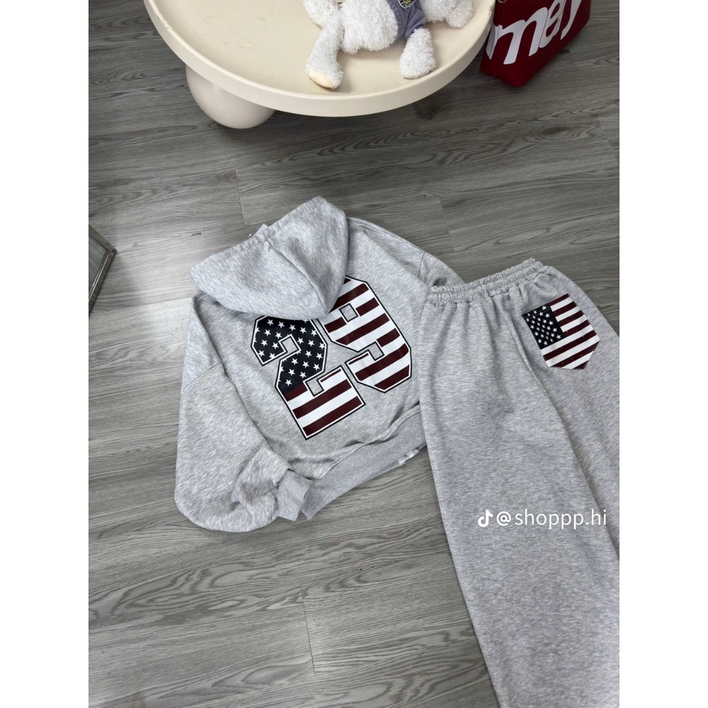 Sét Nỉ cờ số 29 Nỉ tàu cotton mềm mịn dày dặn From rộng mặc đi chơi ,đi làm cực ấm áp