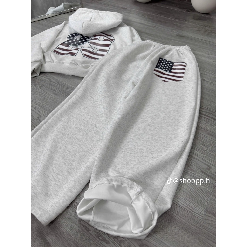 Sét Nỉ cờ số 29 Nỉ tàu cotton mềm mịn dày dặn From rộng mặc đi chơi ,đi làm cực ấm áp