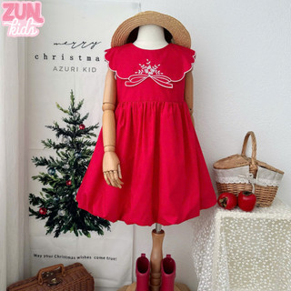 Váy Bé Gái Dáng Tùng Quả Bí – Váy Dự Tiệc/Noel Chất Cotton Thoáng Mát