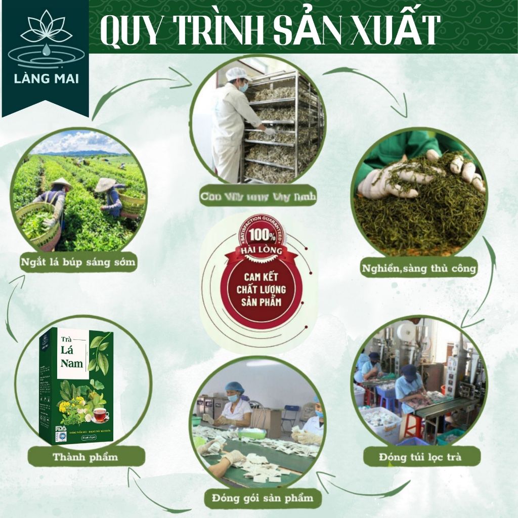 Trà Tiêu Thực (Tiêu mỡ) - Làng Mai - Detox thải mỡ bụng, đùi giúp nhẹ người. Hộp 60 gói