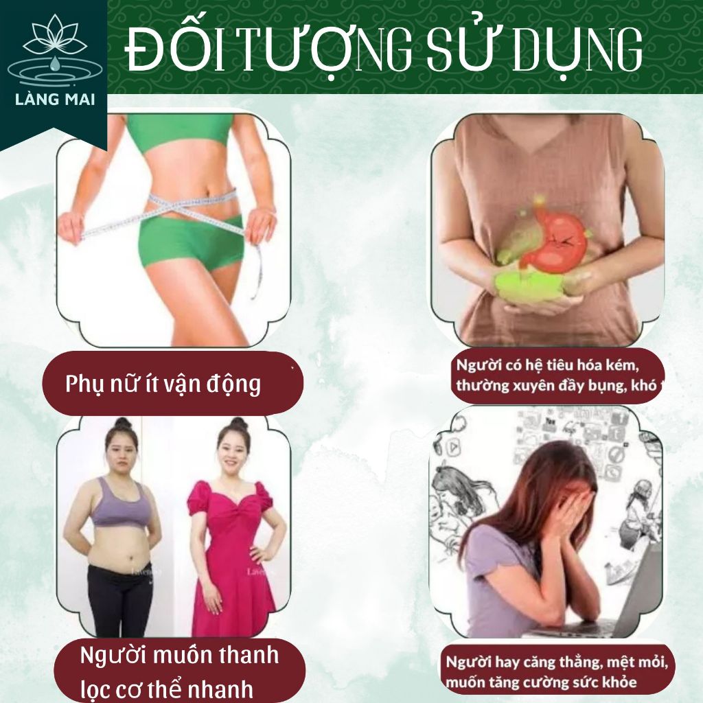 Trà Tiêu Thực (Tiêu mỡ) - Làng Mai - Detox thải mỡ bụng, đùi giúp nhẹ người. Hộp 60 gói
