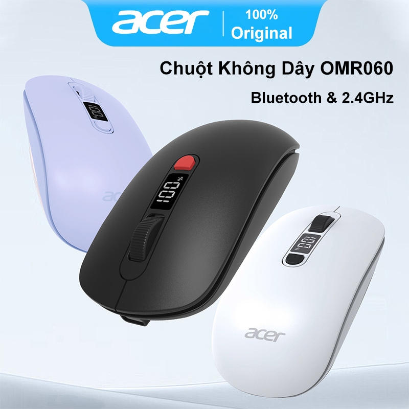 Chuột Không Dây Acer OMR060 Bluetooth & 2.4GHz | Nhấp Chuột Im Lặng | Màn Hình LED Hiển Thị Pin | BigBuy360 - bigbuy360.vn