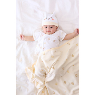 M&B (0-12M) Bộ quần áo cộc tay Gấu Bread Vàng chất cotton cao cấp mềm mịn, thoáng mát thấm hút mồ hôi tốt BST SS255