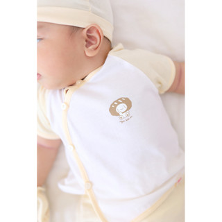 M&B (0-12M) Bộ quần áo cộc tay Gấu Bread Vàng chất cotton cao cấp mềm mịn, thoáng mát thấm hút mồ hôi tốt BST SS255
