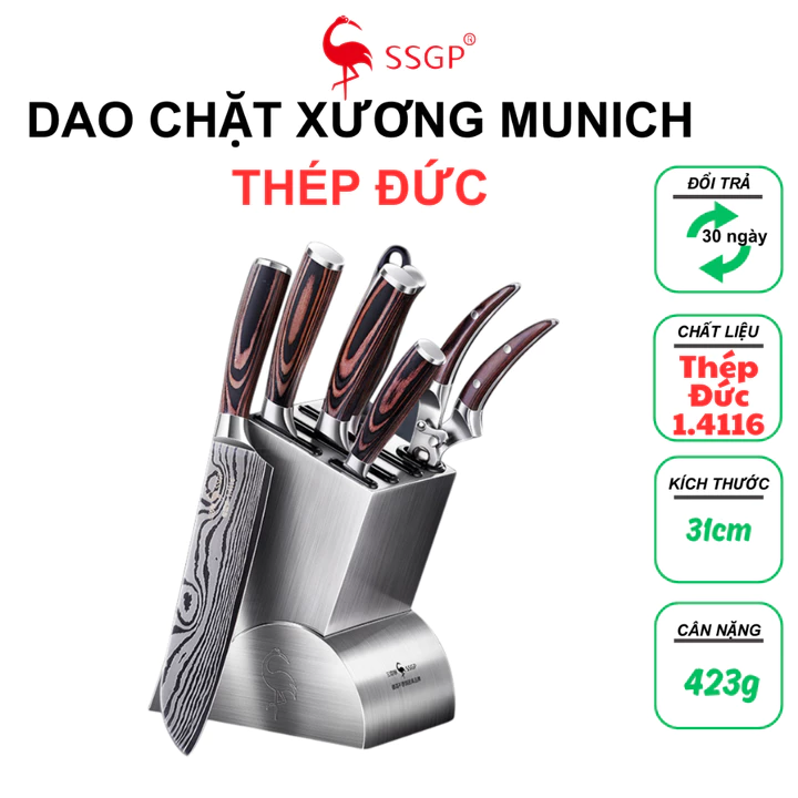 Dao thái thịt Munich của SSGP - SS01606 dao cắt thịt, dao thái, dao bầm, dao chặt, dao làm bếp