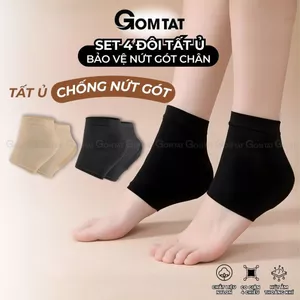 Combo 3 đôi tất ủ gót chân GOMTAT, vớ bảo vệ gót chân có silicon dưỡng ẩm, làm mềm gót - TYU-1027