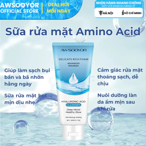 AWSOOYOR Sữa rửa mặt Amino Acid 60g rửa mặt dịu nhẹ sáng và tối, kiểm soát dầu nhẹ nhàng, da vẫn ẩm mịn sau khi rửa