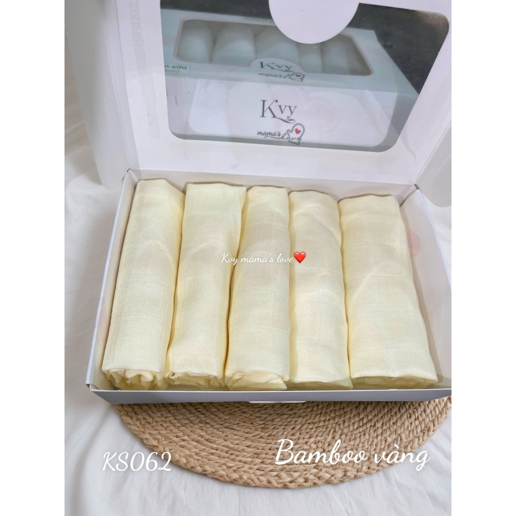 [ kvy ] sét 5 khăn sữa sợi tre cao cấp cho bé