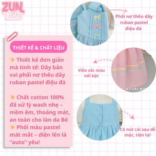 Váy Dây Bé Gái Pastel AZD543 – Váy Đính Nơ Ngọt Ngào, Đi Tiệc – Đi Chơi
