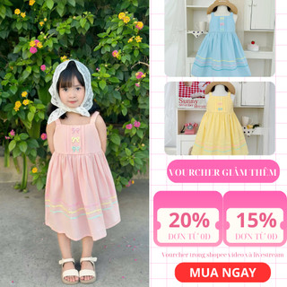 Váy Dây Bé Gái Pastel AZD543 – Váy Đính Nơ Ngọt Ngào, Đi Tiệc – Đi Chơi