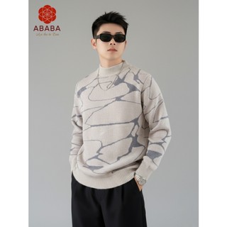 Áo Sweater Nam Len Dệt Họa Tiết Loang cao cấp Form Regular Đẹp Size M L XL XXL ABABA 5p-901van