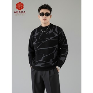 Áo Sweater Nam Len Dệt Họa Tiết Loang cao cấp Form Regular Đẹp Size M L XL XXL ABABA 5p-901van
