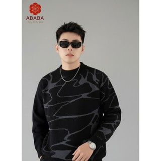 Áo Sweater Nam Len Dệt Họa Tiết Loang cao cấp Form Regular Đẹp Size M L XL XXL ABABA 5p-901van