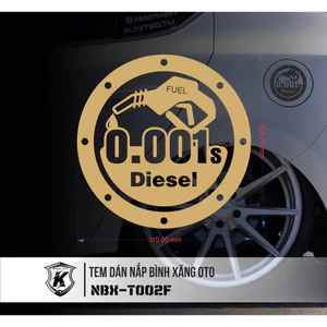 Tem dán nắp xăng ô tô Xăng 95,dầu 0.001 decal cao cấp