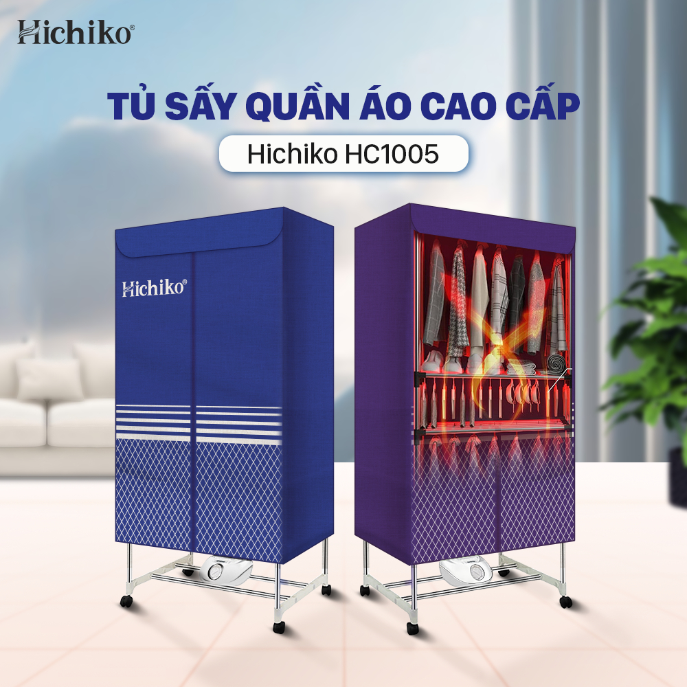 Tủ sấy Quần Áo Máy sấy Quần Áo Hichiko HC-1005 Bảo hành 12 Tháng, Khử mùi hiệu quả