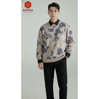 Áo len nam cổ tròn họa tiết loang ABABA len nhung dày mềm ấm nhẹ dễ chịu - M L XL XXL -3p-913loang