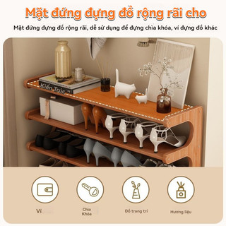 Kệ giày đa năng bằng tre và gỗ, thiết kế 4/5/6 tầng, trợ thủ đắc lực cho việc cất giữ giày dép tại nhà.
