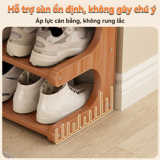 Kệ giày đa năng bằng tre và gỗ, thiết kế 4/5/6 tầng, trợ thủ đắc lực cho việc cất giữ giày dép tại nhà.