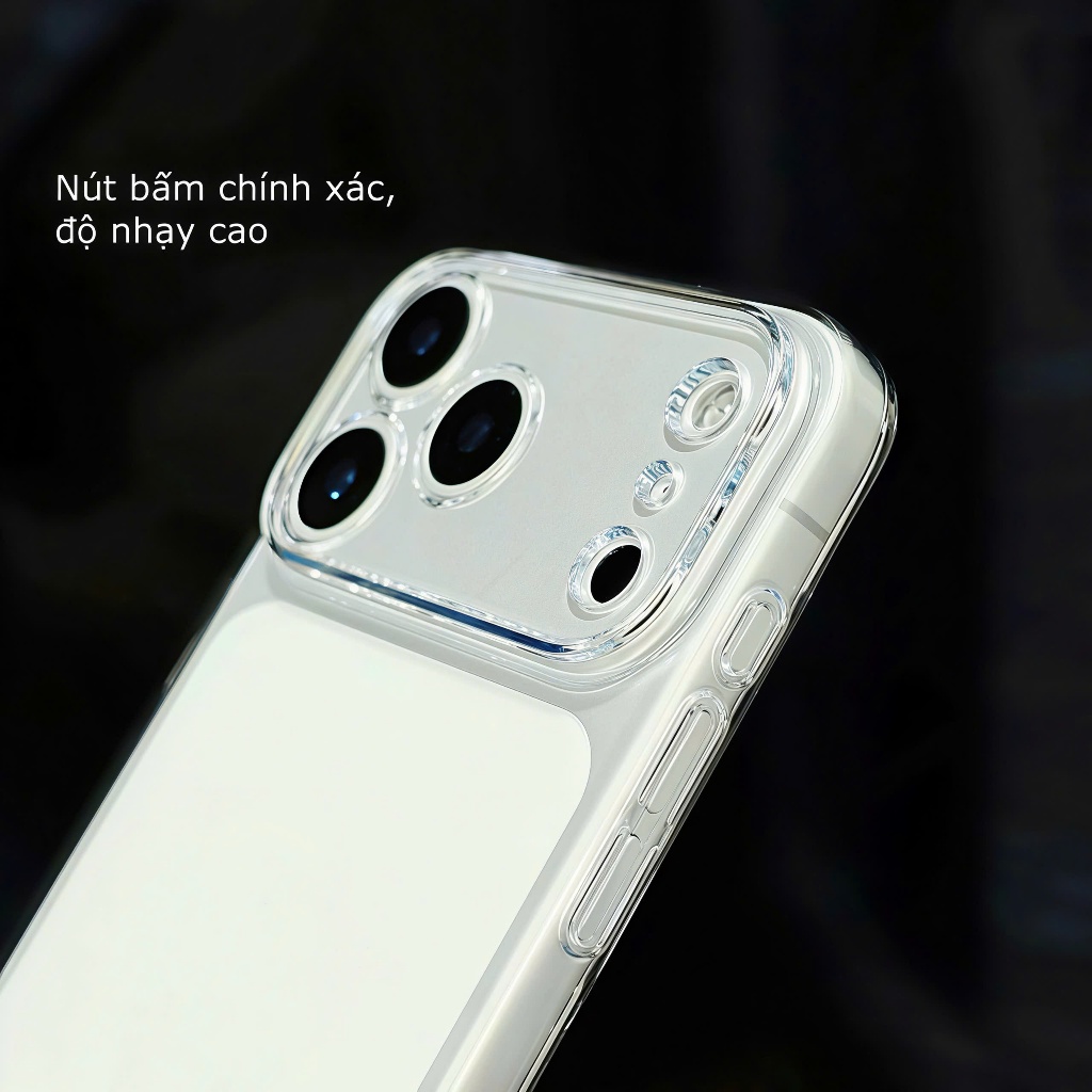 Ốp MEMUMI lưng trong cứng viền cứng siêu mỏng không ố bảo vệ camera cho ip 17 16 15 14 13 pro promax plus air