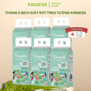 [ COMBO 6 BỊCH ] 1300TỜ/BỊCH KHĂN GIẤY RÚT TREO TƯỜNG KINGESS.