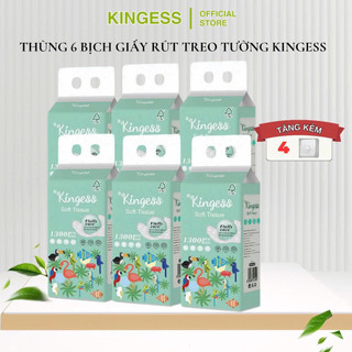 [ COMBO 6 BỊCH ] 1300TỜ/BỊCH KHĂN GIẤY RÚT TREO TƯỜNG KINGESS.
