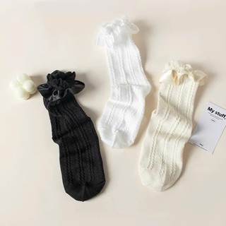Set 5 Đôi Tất Công Chúa Lolita Cổ Ren Bèo Nơ Lụa Mềm Mại Siêu Điệu Phong Cách Tiểu Thư Bé Gái te155