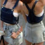 CMJ1399 Yếm denim crop