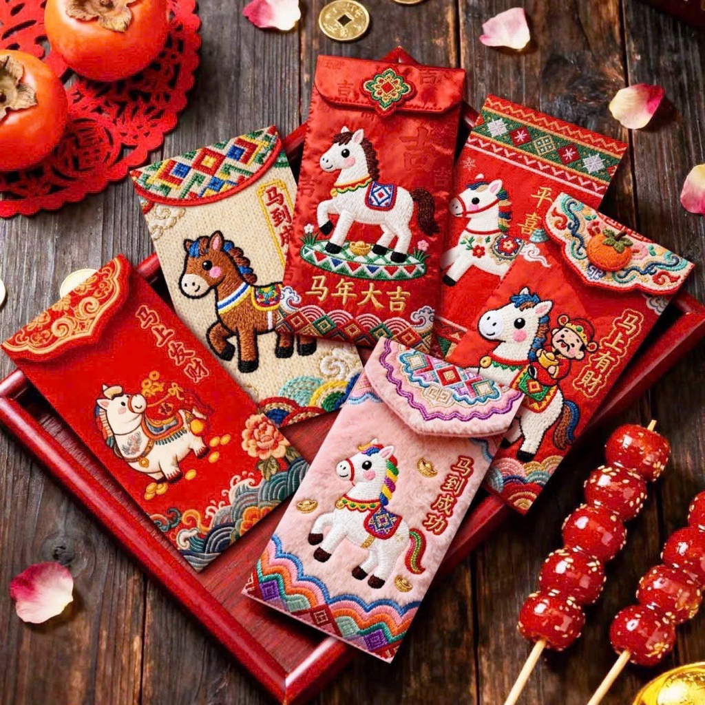 [MẪU MỚI 2026]Combo 60 Bao Lì Xì Ngựa May Mắn Đựng Tiền Mang nhiều Tài Lộc may mắn 4d