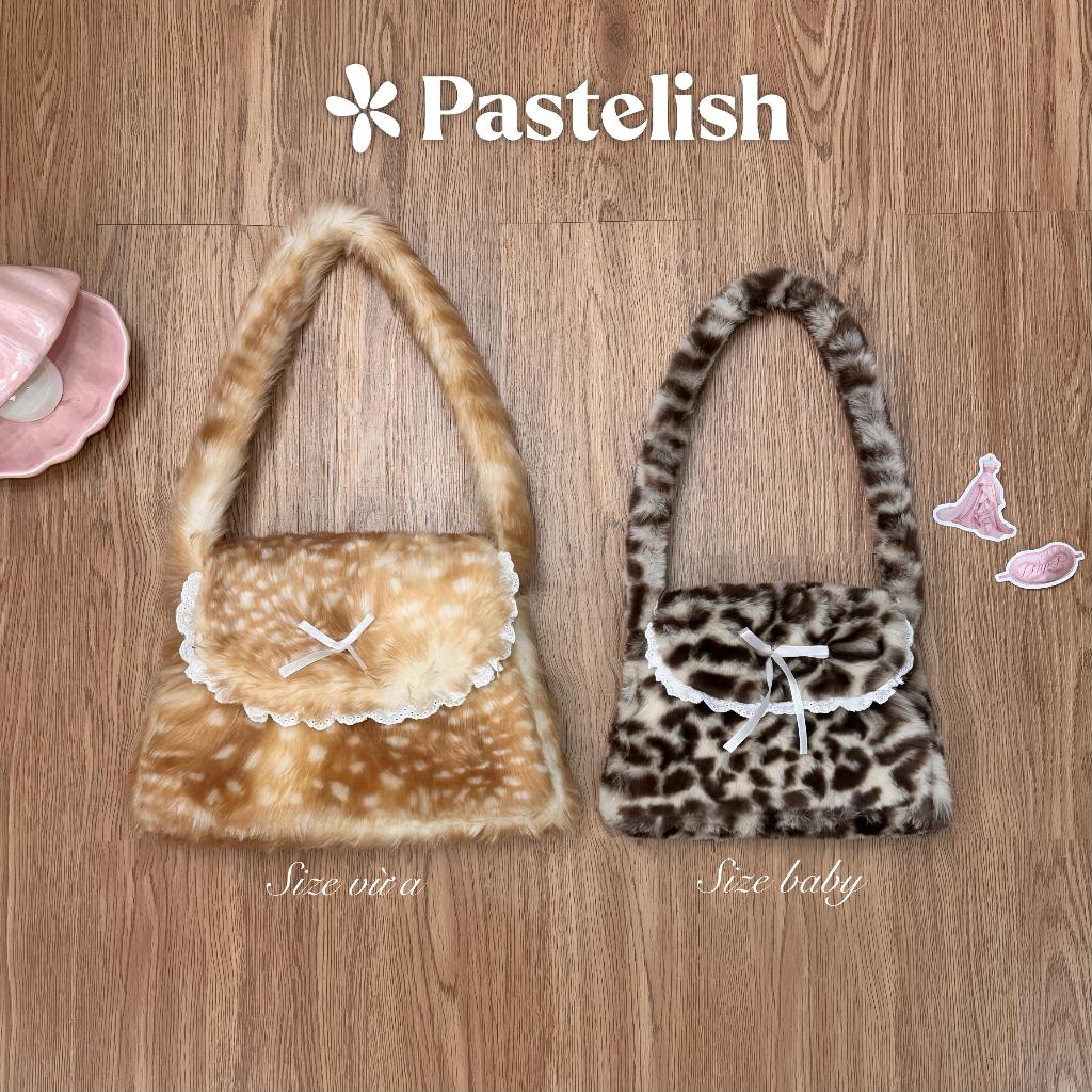 Túi vải lông mịn họa tiết Bambi dễ thương, túi xách đeo vai mềm mại, sức chứa lớn, túi du lịch, dã ngoại, daily