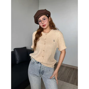Len01 Áo Len tay lở dáng cardigan