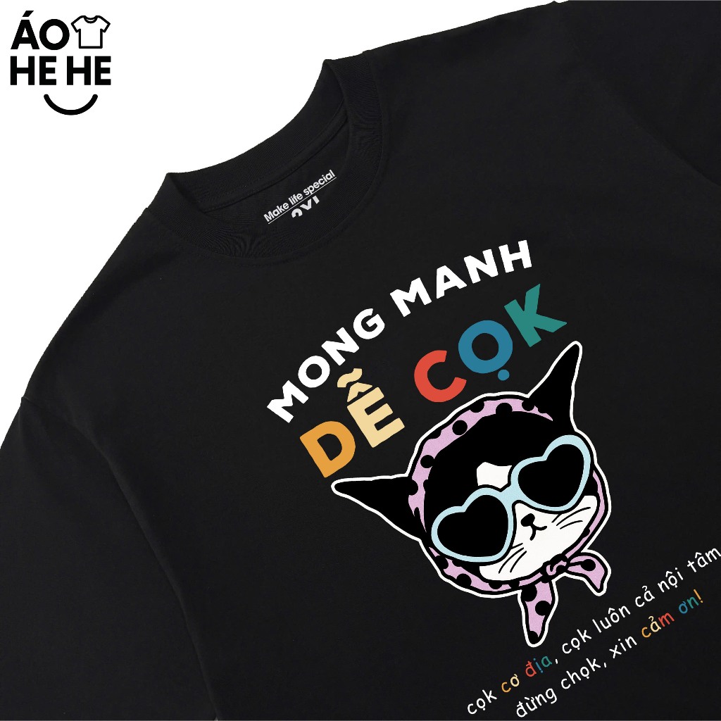 Áo In Chữ Hài Hước Mong Manh Dễ Cọc Câu Nói Text Vui Nhộn Dễ Thương Form Rộng Cotton 230gsm