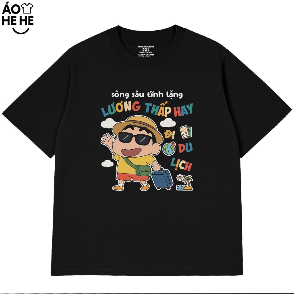 Áo In Chữ Hài Hước Sông Sâu Tỉnh Lặng Lương Thấp Đi Du Lịch Tiền Câu Nói Text Văn Phòng Công Sở Cotton 230gsm