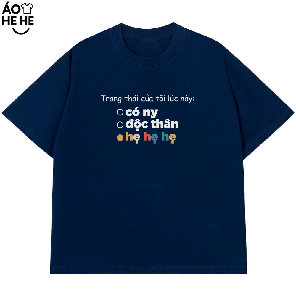 Áo In Chữ Hẹ Hẹ Hẹ Câu Nói Text Văn Phòng Công Sở Form Rộng Cotton 230gsm In Theo Yêu cầu