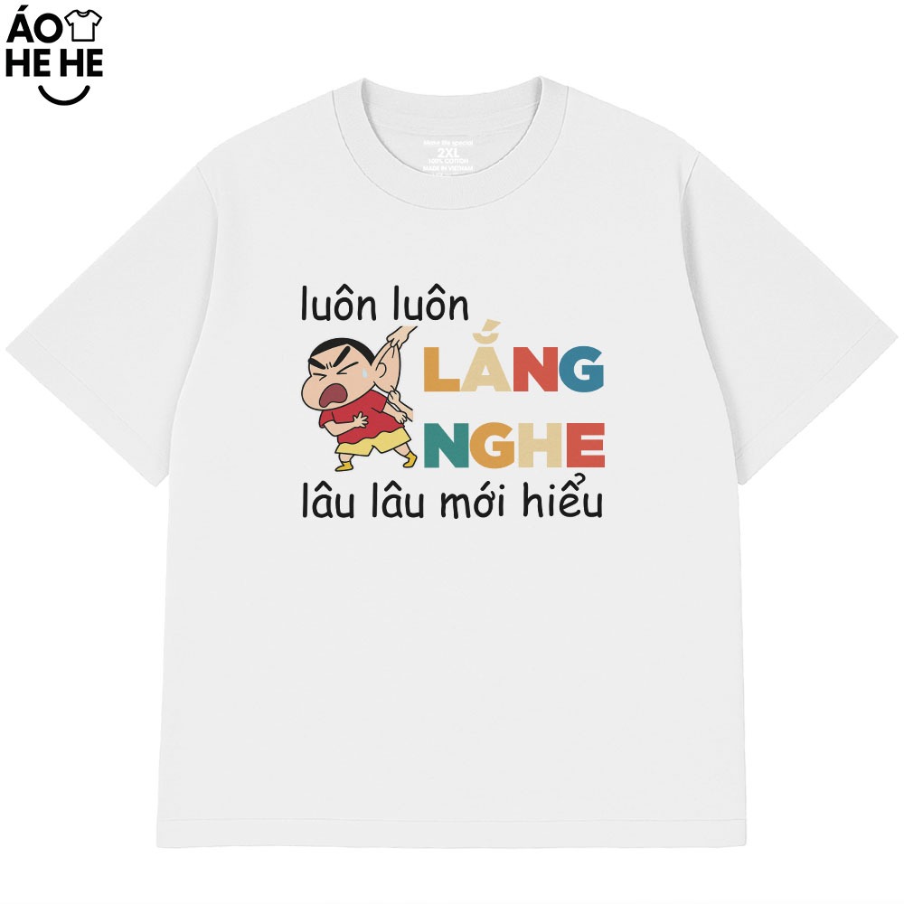 Áo thun In Chữ Hài Hước Luôn Luôn Lắng Nghe Câu Nói Text Văn Phòng Công Sở Cotton 230gsm