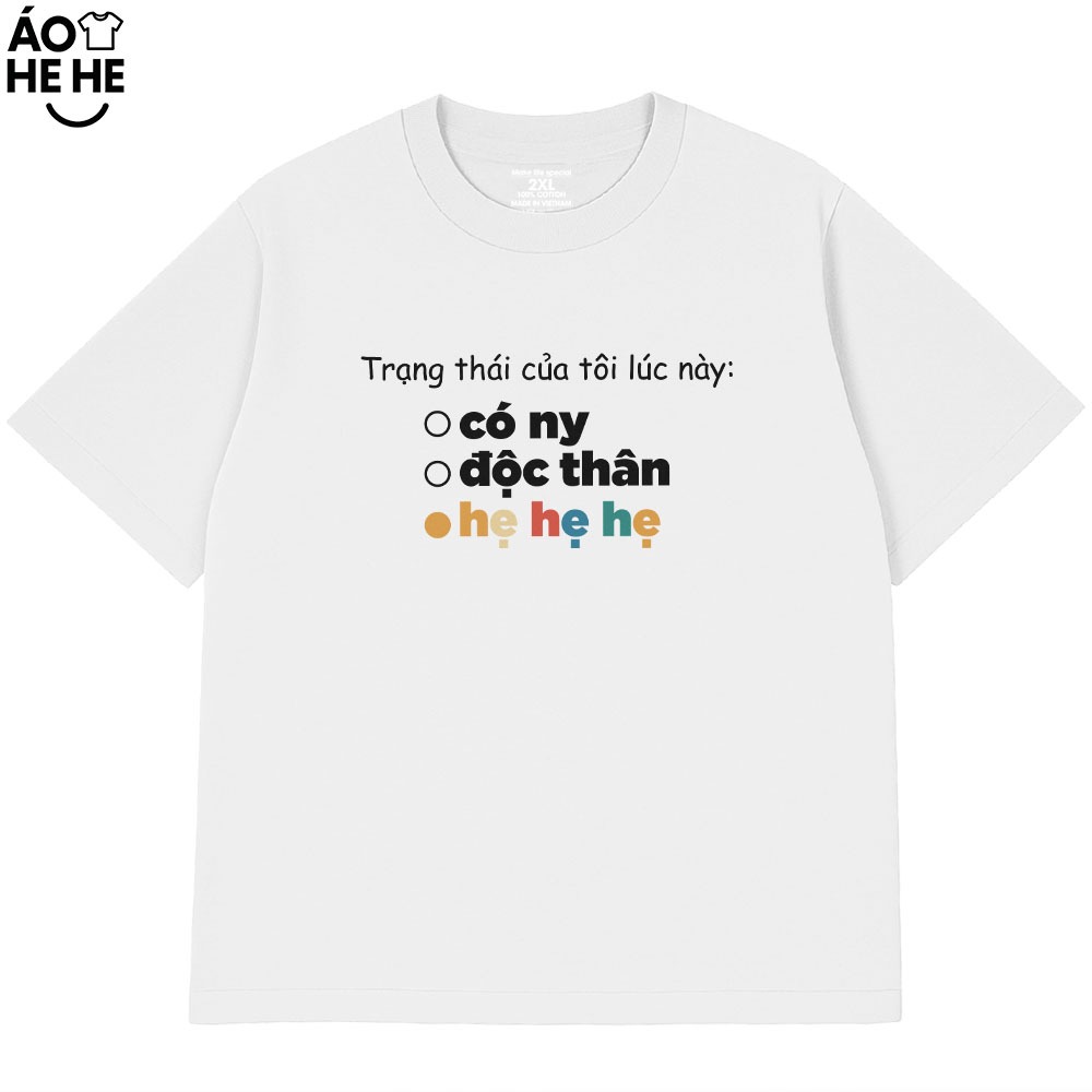 Áo In Chữ Hẹ Hẹ Hẹ Câu Nói Text Văn Phòng Công Sở Form Rộng Cotton 230gsm In Theo Yêu cầu
