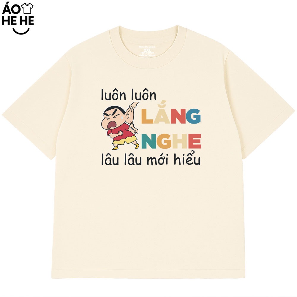 Áo thun In Chữ Hài Hước Luôn Luôn Lắng Nghe Câu Nói Text Văn Phòng Công Sở Cotton 230gsm
