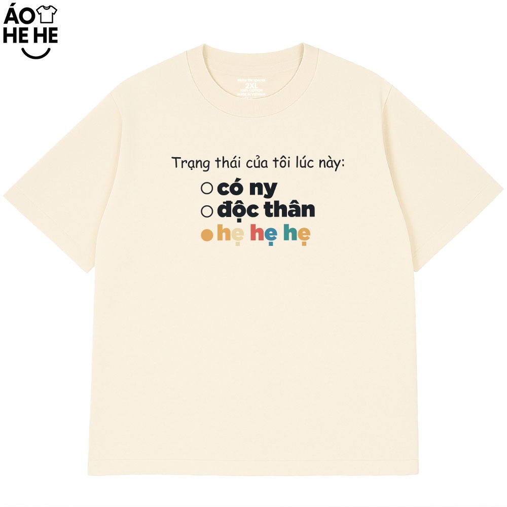 Áo In Chữ Hẹ Hẹ Hẹ Câu Nói Text Văn Phòng Công Sở Form Rộng Cotton 230gsm In Theo Yêu cầu